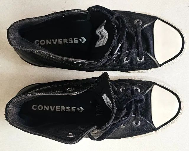 Converse All Star Couro Preto Chuck Taylor