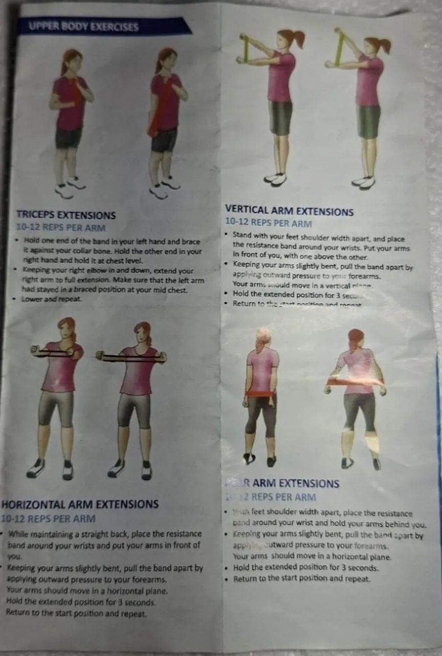 Kit 5 Faixas Elásticas Mini Band Para Treino - Elástico Extensor Com Guia - Foto 4