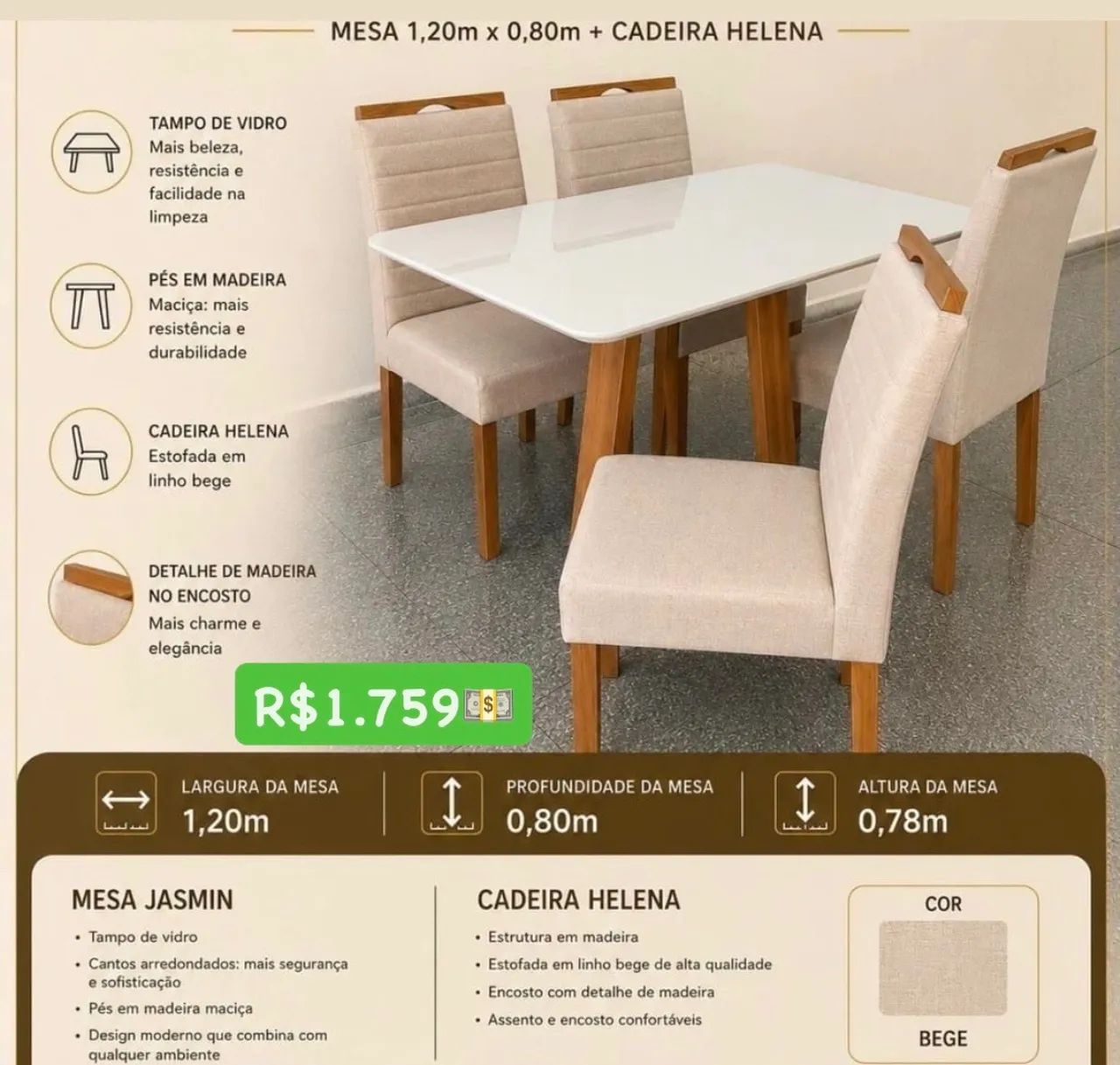 Mesa de jantar Q456