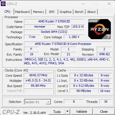 AMD Ryzen 7 5700X3D (8C/16T, 96MB 3D V-Cache) - Impecável  - Foto 4