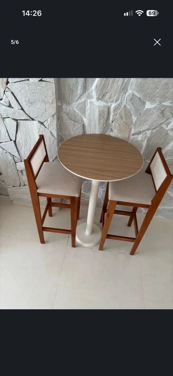 Jogo para varanda ( 2 banquetas e mesa ) - Foto 5