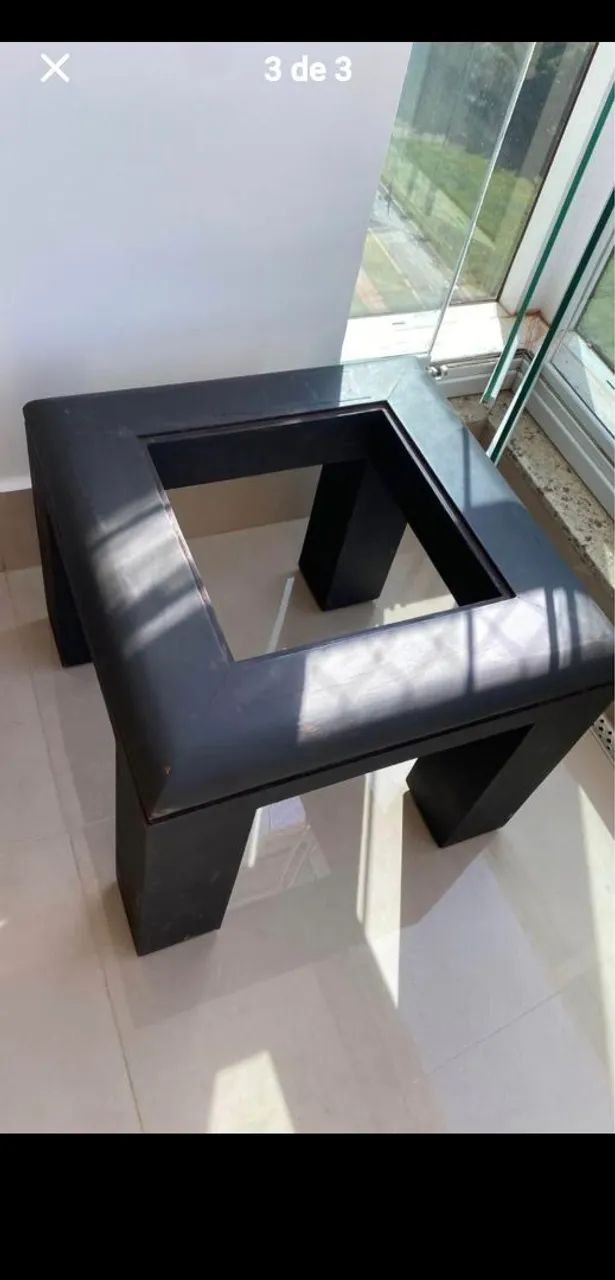 80%OFF kit de mesa de centro com 02 mesas laterais de madeira sem vidro  - Foto 3