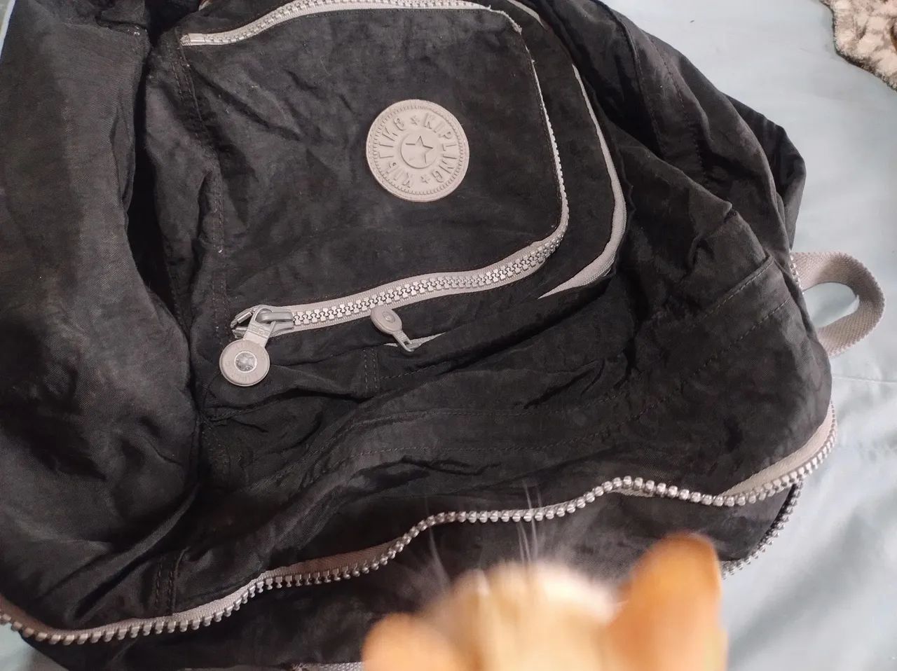 Mochila kliping preta com extensor com detalhes  - Foto 3