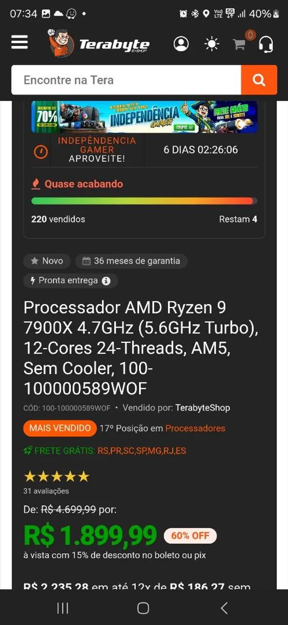 Ryzen 9 ex 7900x lacrado 