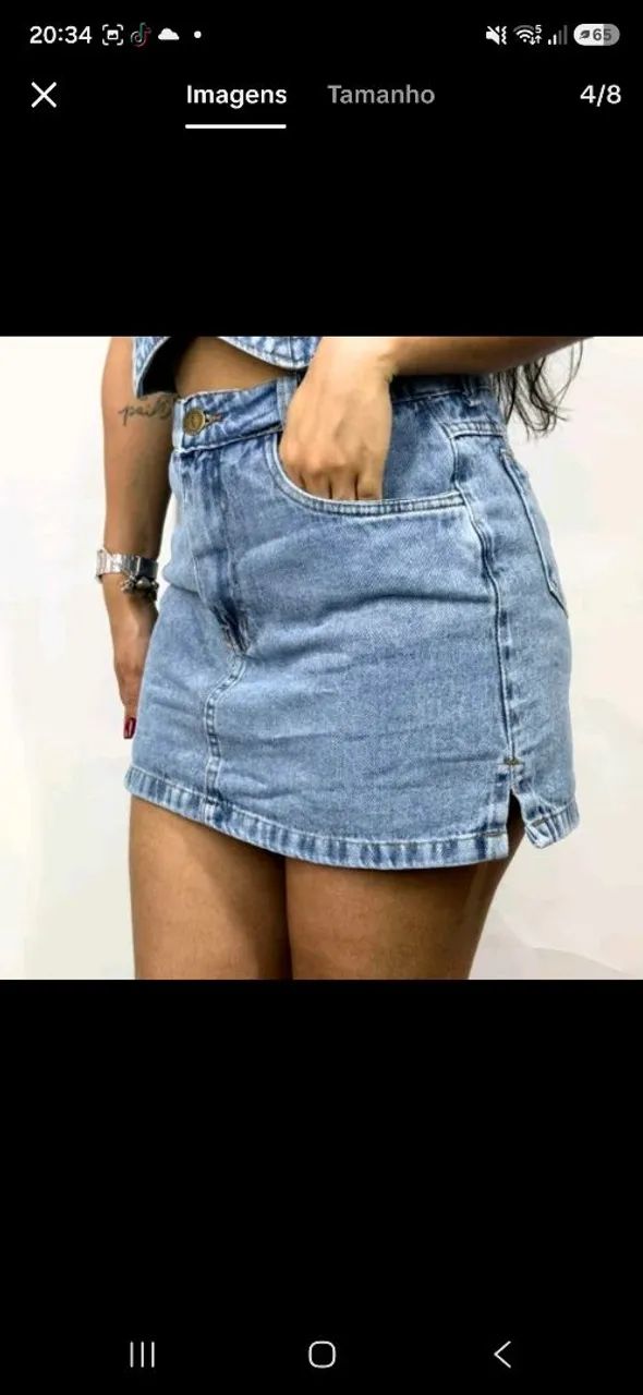 Short saia jeans (tam 44) - Foto 4