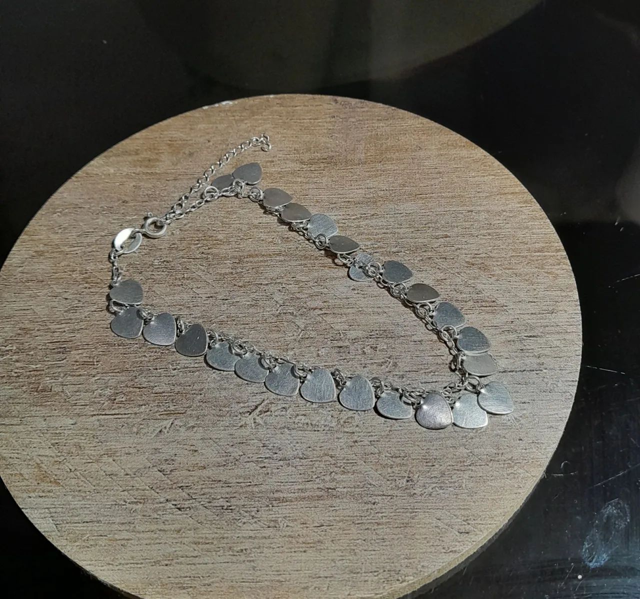 Pulseira Feminina Prata 925 Corações Pendentes com Extensor - Foto 2