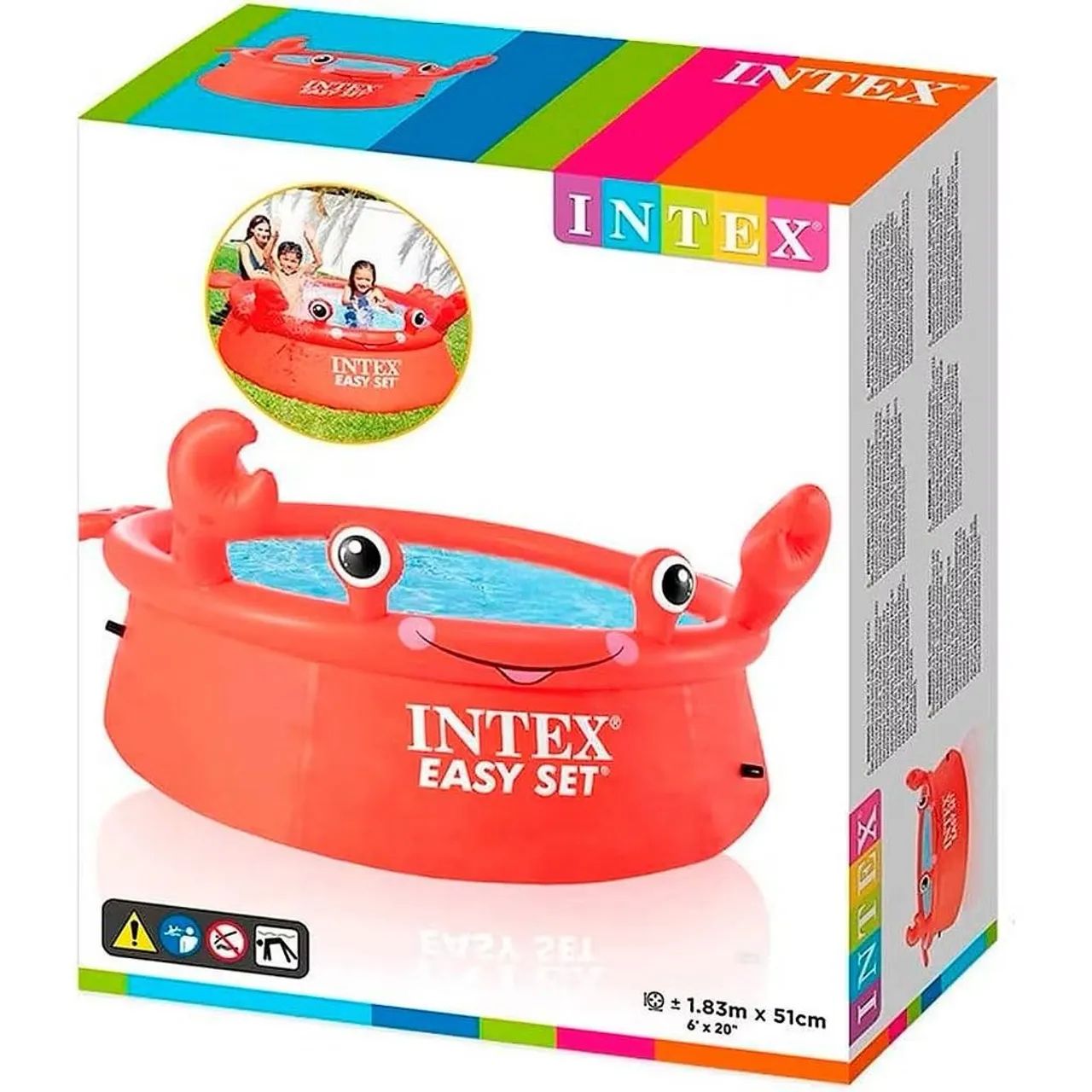 Lacrada!! Piscina Infantil Inflável Redonda Intex 880L Summer Carangueijo 1.83m x 51cm