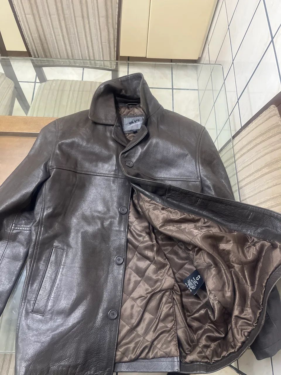 Jaqueta de couro estilo blazer M19 - Foto 2