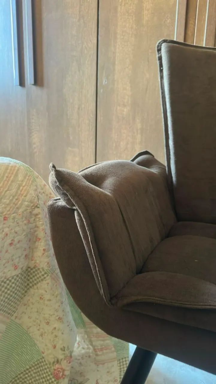 Poltrona Decorativa Opala em Suede Marrom - Foto 5