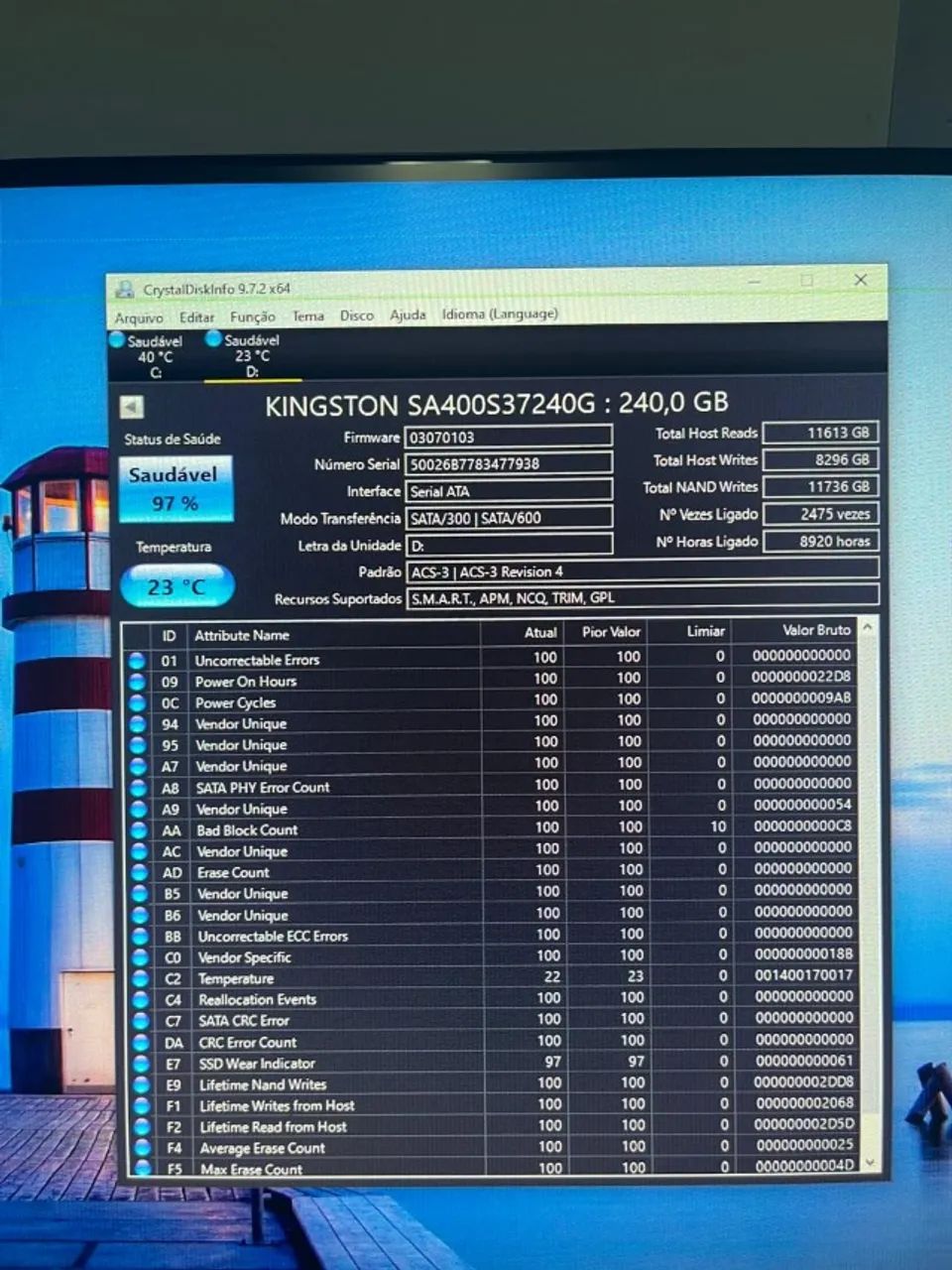 SSD Kingston 240GB - Funcionando Perfeitamente - Foto 3