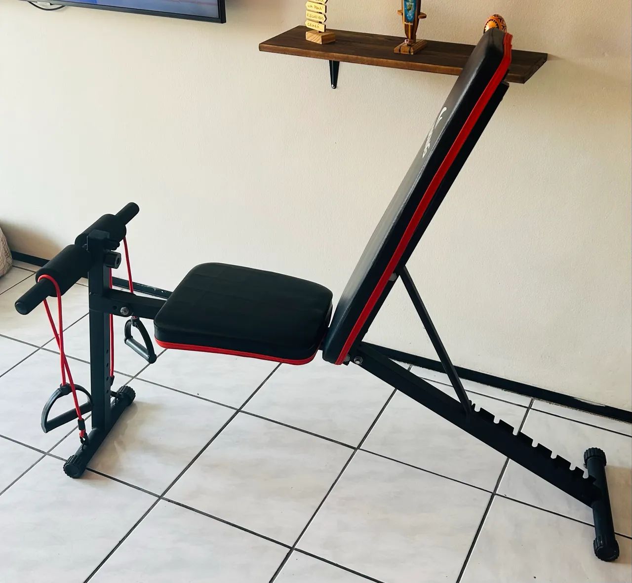 Banco fitness abdominal livre regulável 