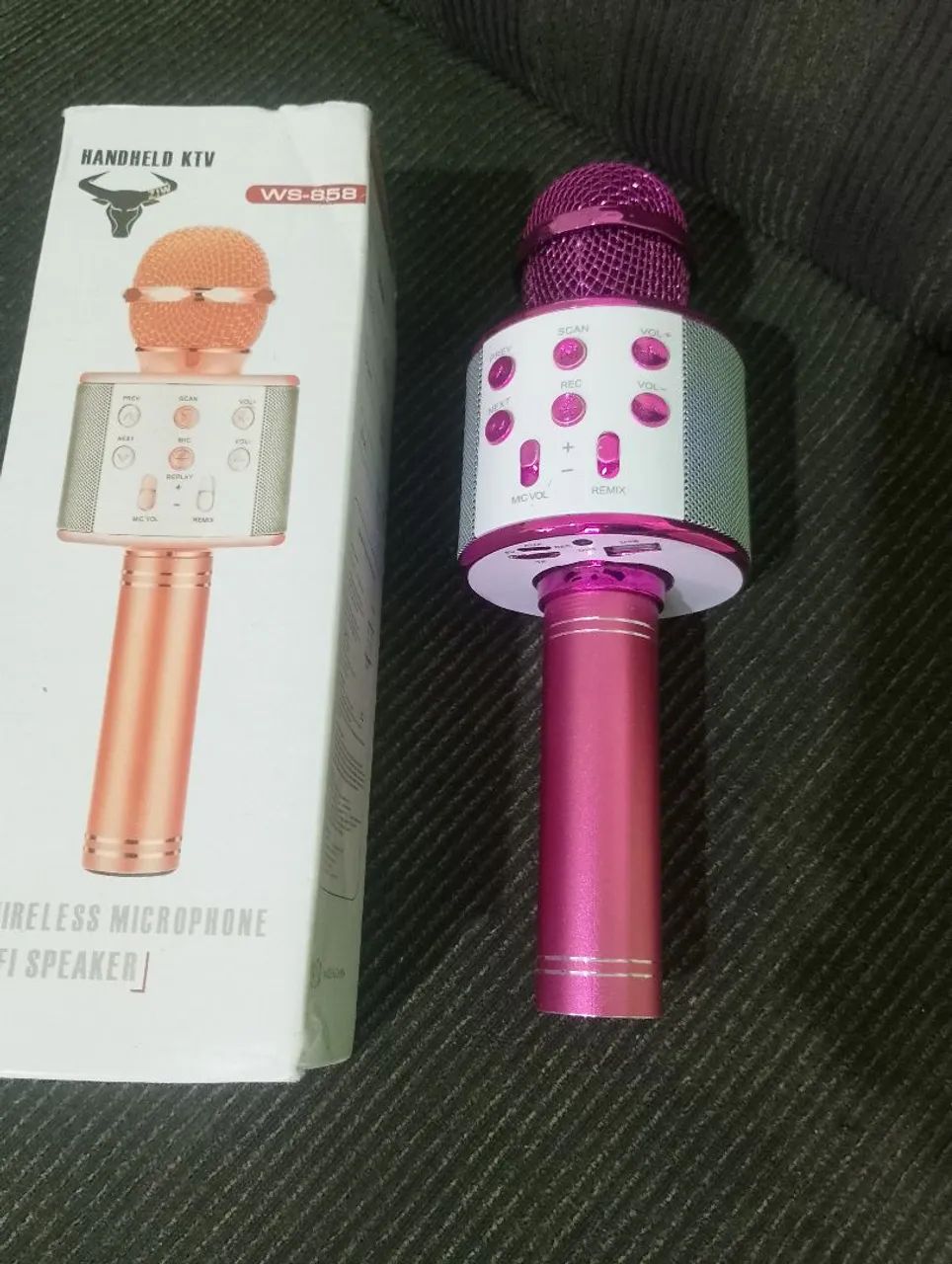 Microfone bluetooth na cor rosa  - Foto 2