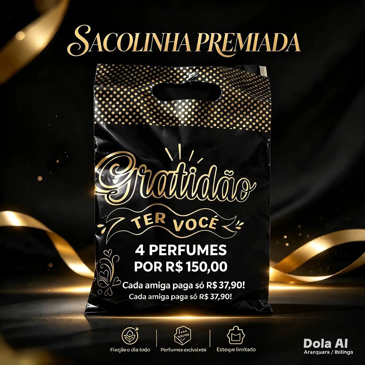 Kit perfumes 3 + brindes 