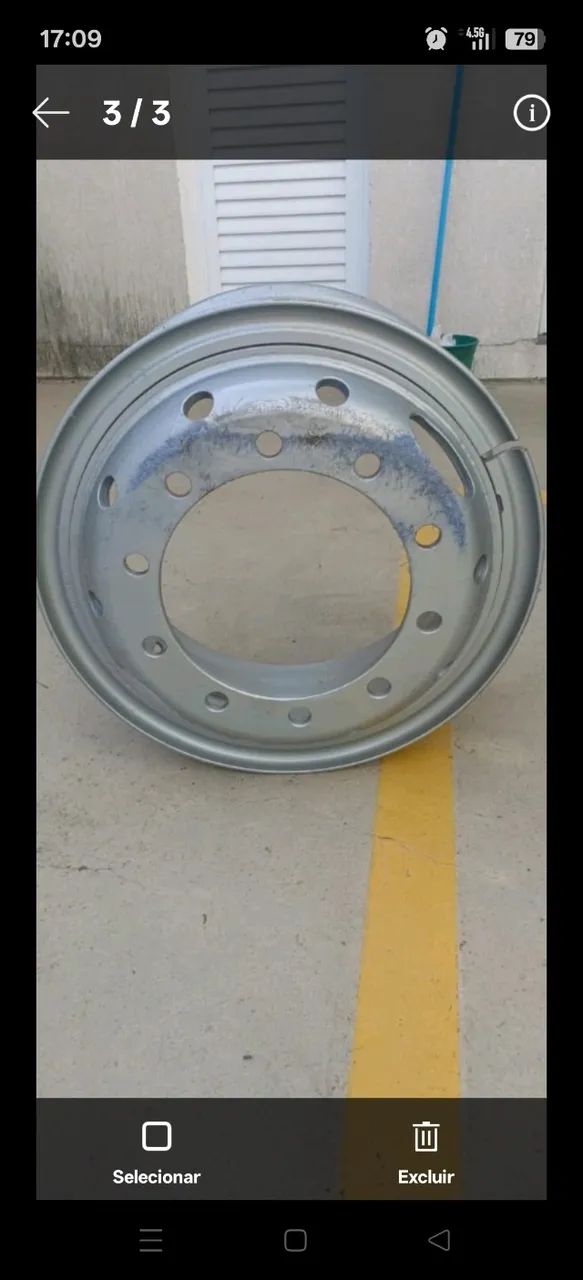 Roda de ferro 10 furos sem câmara caminhão 