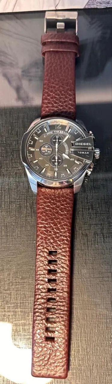 Relógio Diesel DZ4268 Mega Chief Original - Cronógrafo 51 mm - Pulseira em Couro - Foto 3