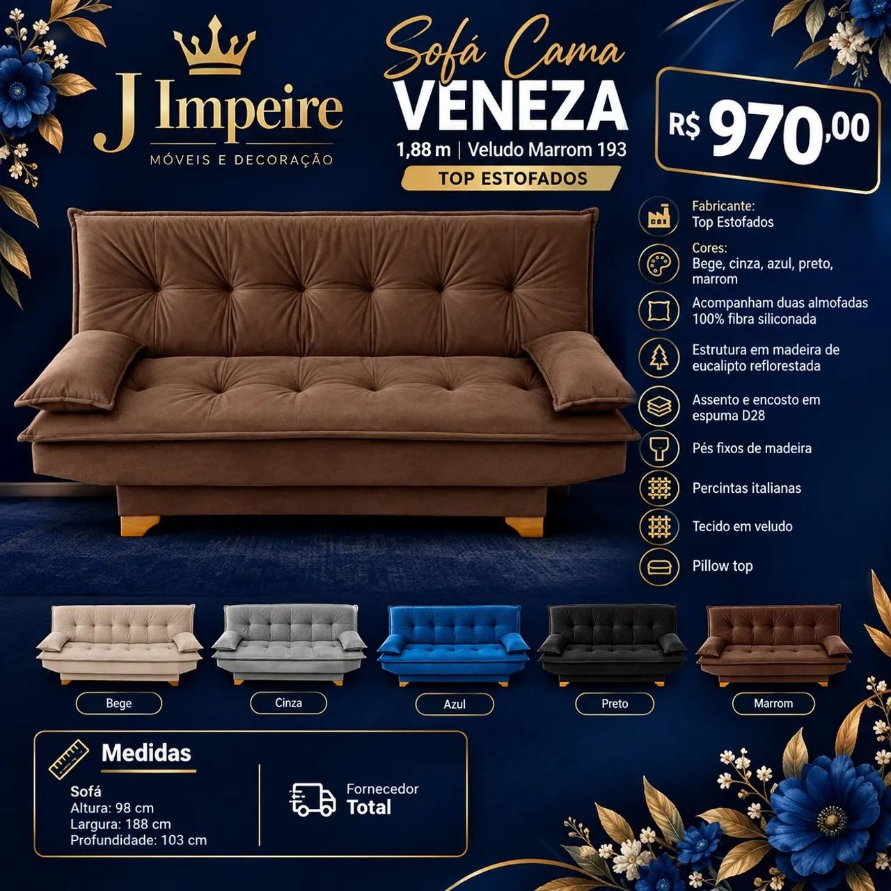 Sofá cama espuma D 28 , pague na entrega - Foto 4