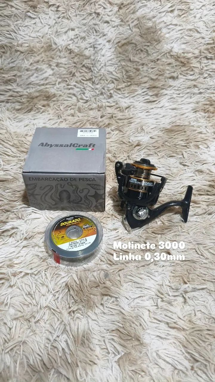 Molinete 3000 com linha 0,30mm