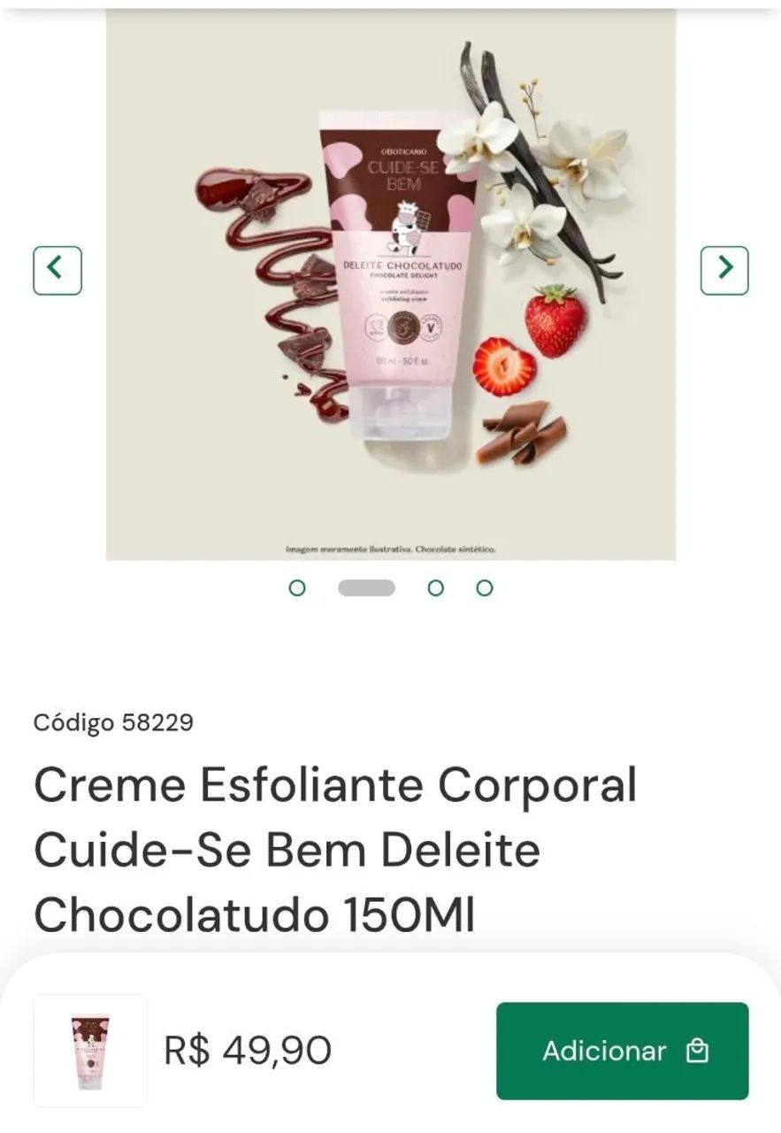 Creme esfoliante corporal Cuide-se bem Deleite 