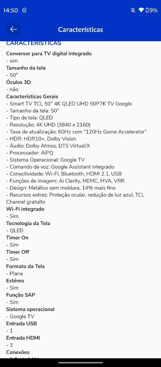 Tv smart tcl 50 polegadas  - Foto 2