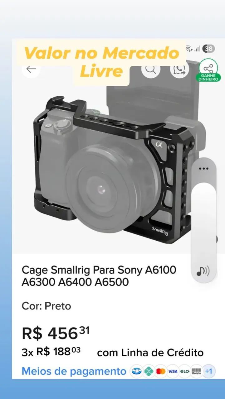 Gaiola de câmera sony A6500 smallrig - Foto 5