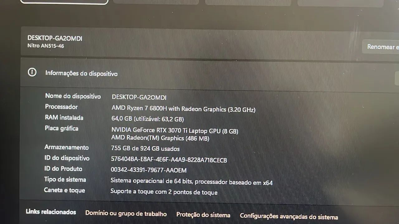 Notebook gamer Acer Nitro 5