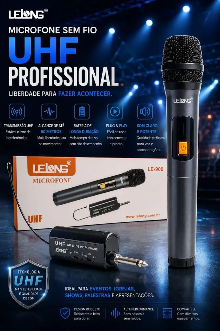 Microfone, Profissional, gooseneck, com fio, sem fio - Foto 2