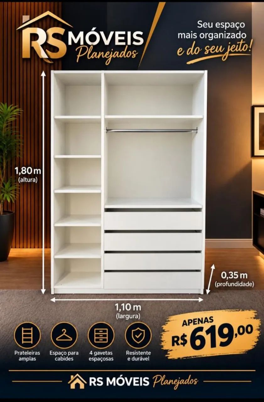 Closet Multiuso 100% MDF 