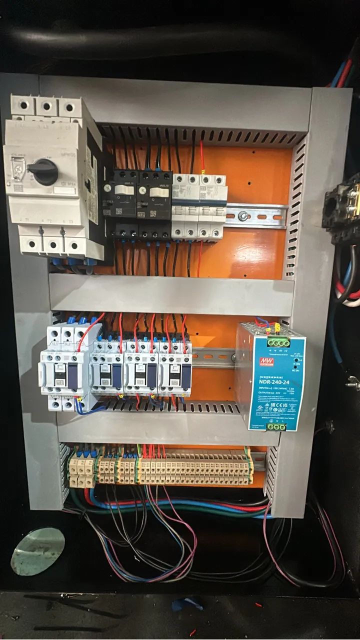 Quadro de comando para automação, controle e distribuição de energia.