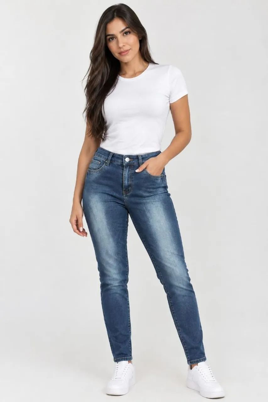 Calça jeans feminina básica 
