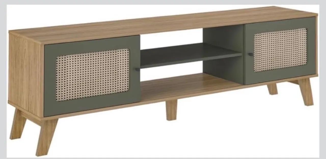 Rack para Tv até 75 polegadas com 2 portas de abrir cor Carvalho c/ menta  - Foto 3