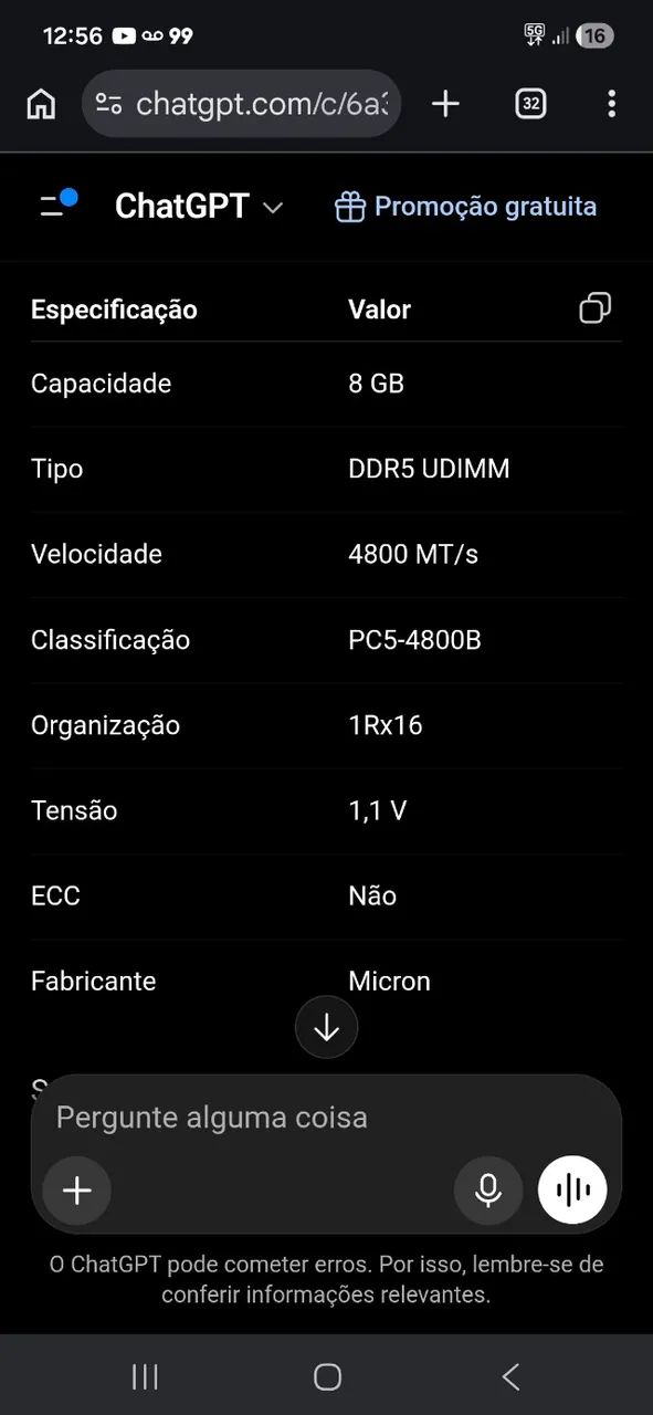 Memoria ram ddr5 8gb - Foto 2