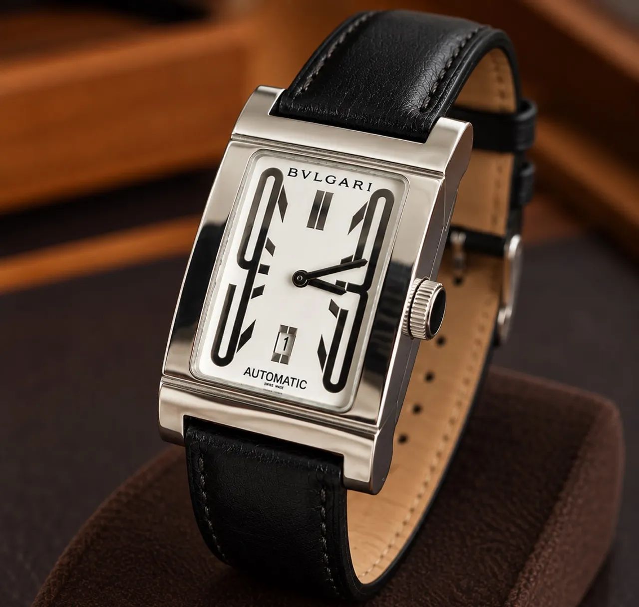BVLGARI Rettangolo Automatic RT45S Swiss Made   Original Extra - Foto 2