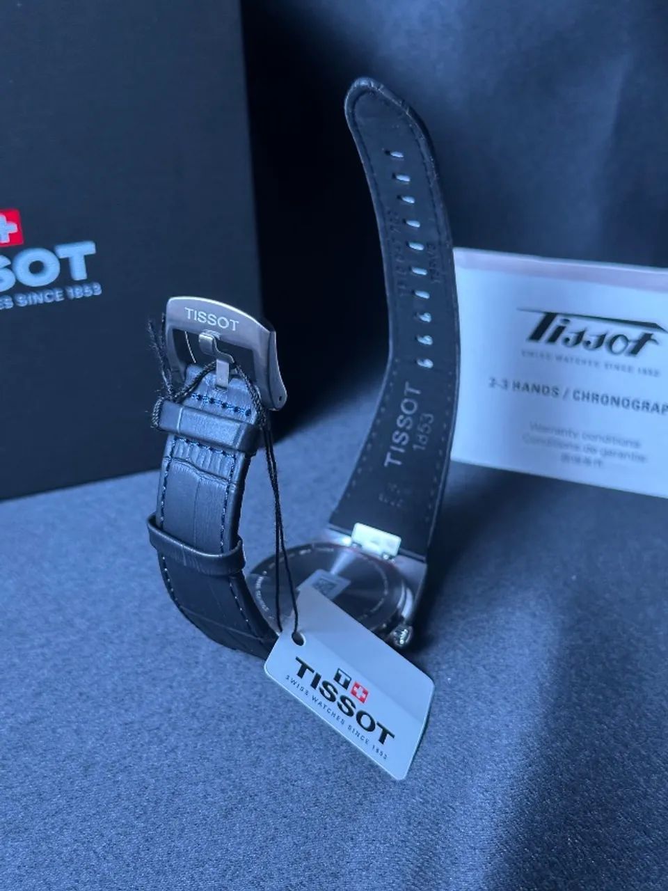 Relógio Tissot PRX Azul pulseira de couro - Foto 4