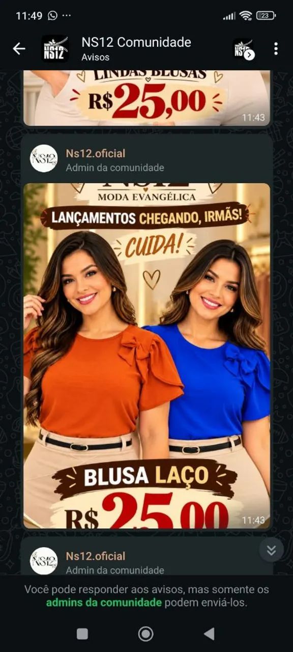 Roupas feminina * 