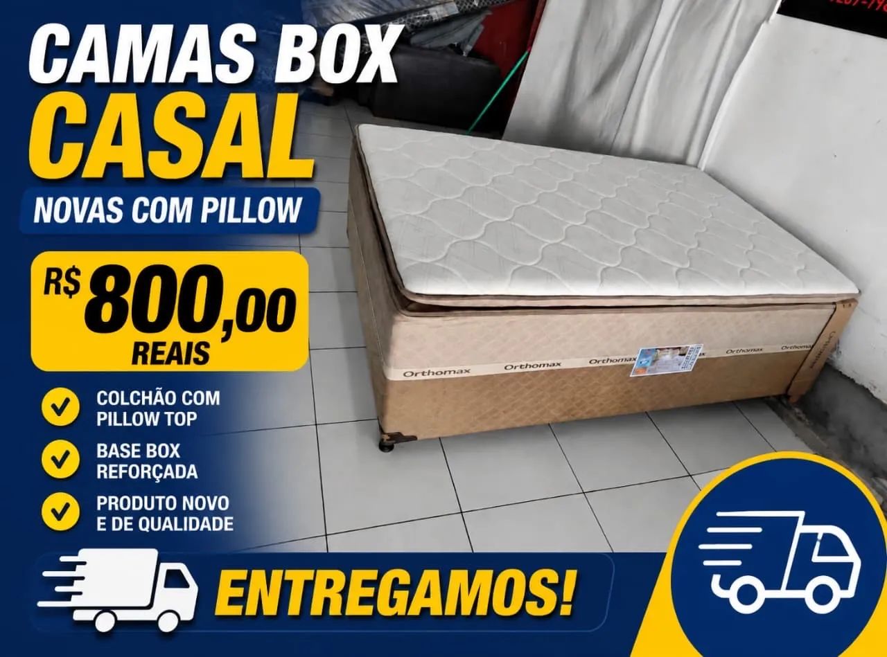 CAMAS BOX CASAL COM PILLOW NOVAS 