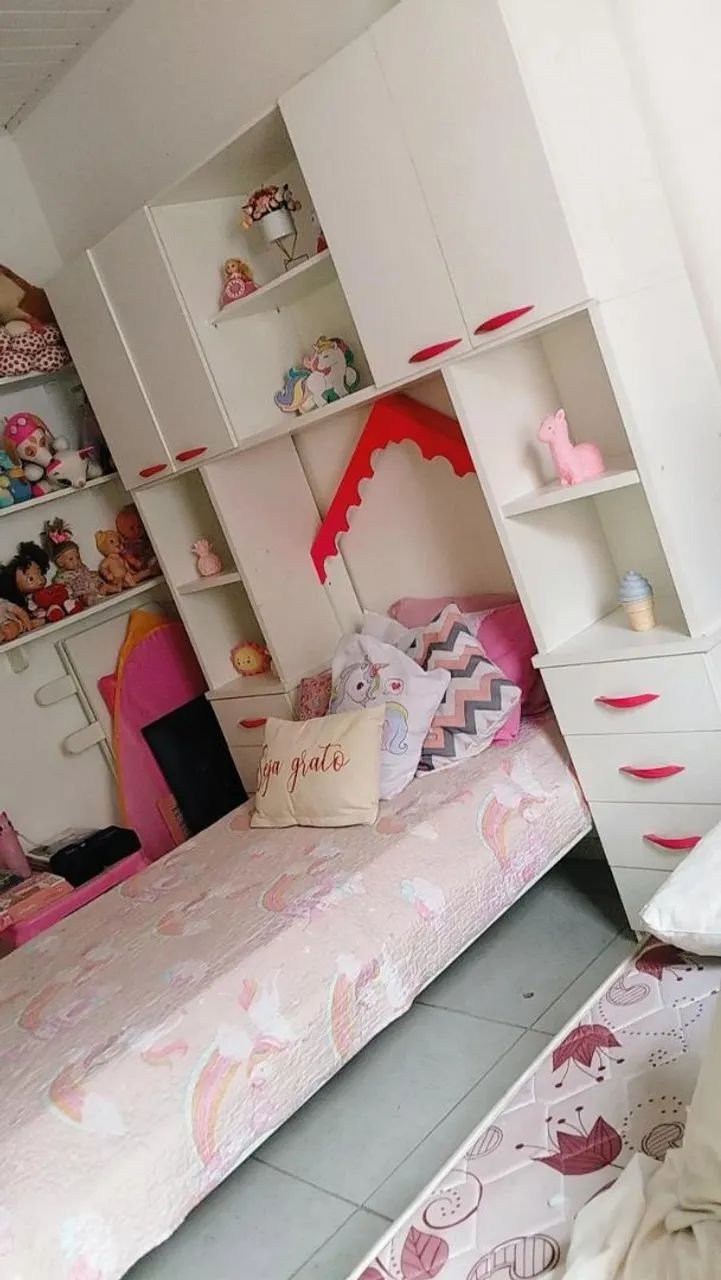 Conjunto guarda roupa  e cama para criança feminina em MDF  - Foto 2