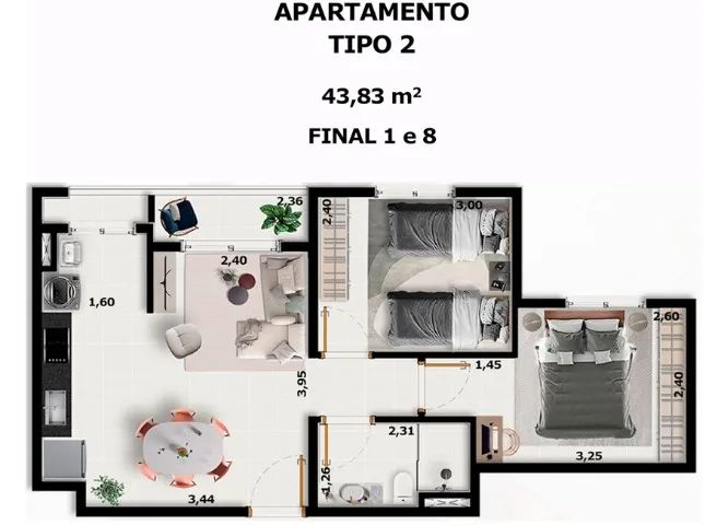 Apartamento Zona Norte 2 quartos c/ suíte - Foto 3