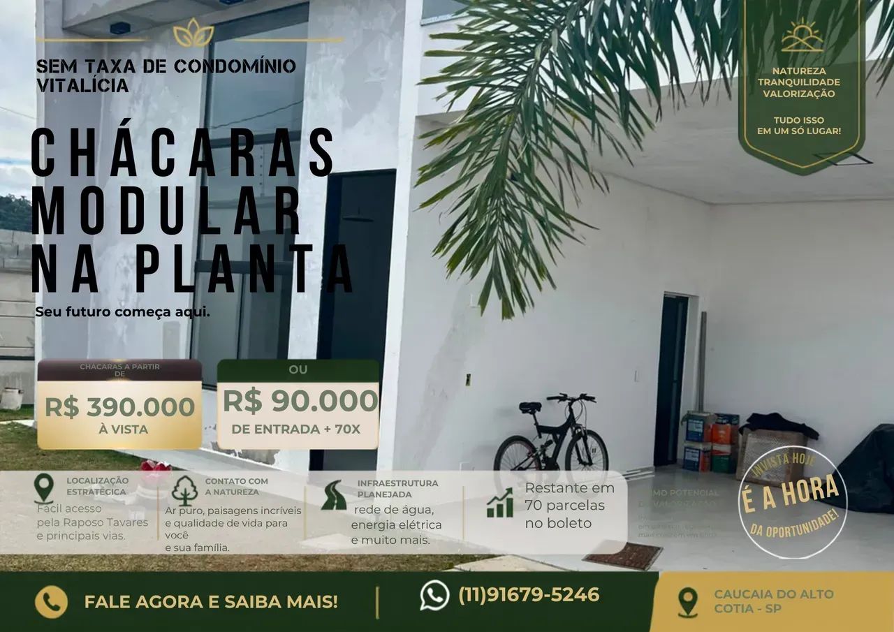 Viva o conforto de uma chácara moderna em Igarata