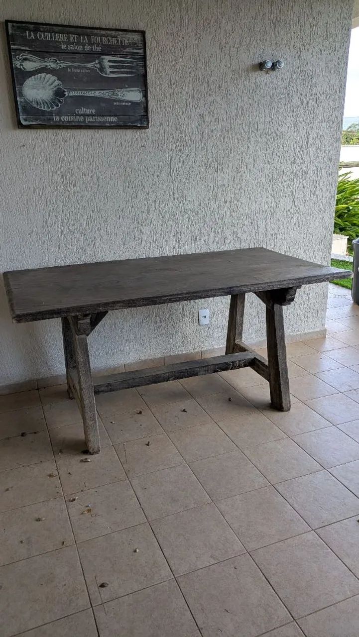 Mesa dve Jantar Rústica em Madeira Maciça 1,80x0,80m - Foto 2