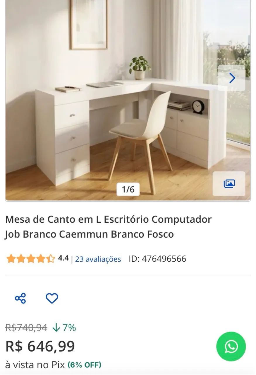 Escrivaninha de canto em L - Foto 5