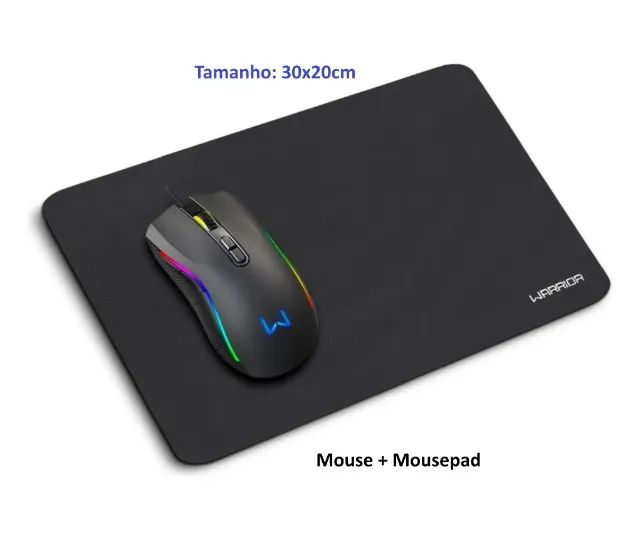 Kit Mouse E Mousepad Gamer Multi Warrior Armory Preto