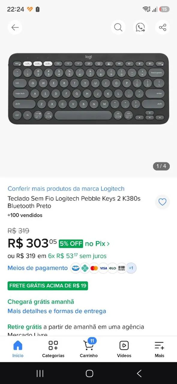 Teclado logitech k380s super novo 