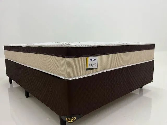 Cama box casal 138X1.88 colchão e base