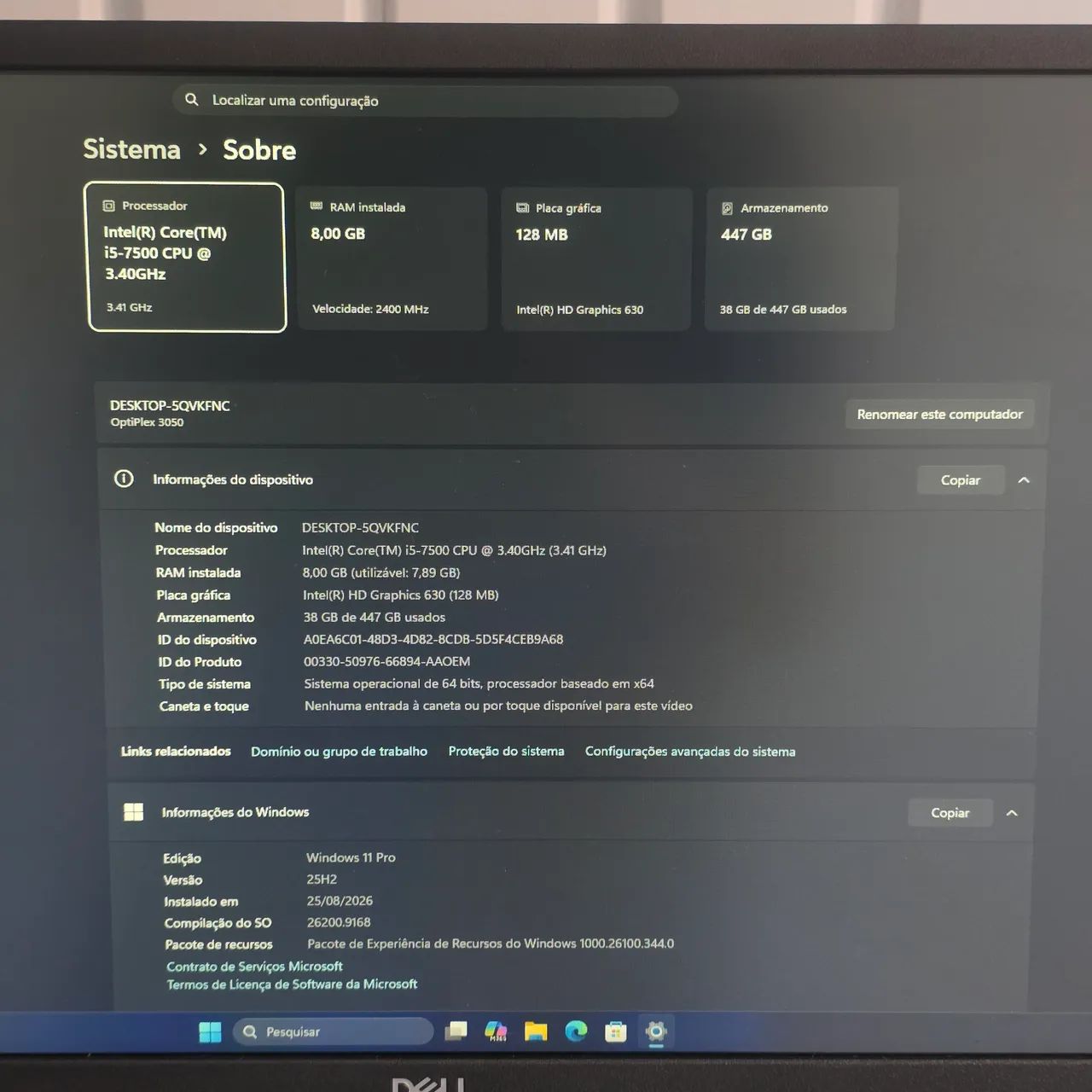 PC Dell OptiPlex 3050 i5 7ª Geração, 8GB RAM, SSD 480GB - Foto 5