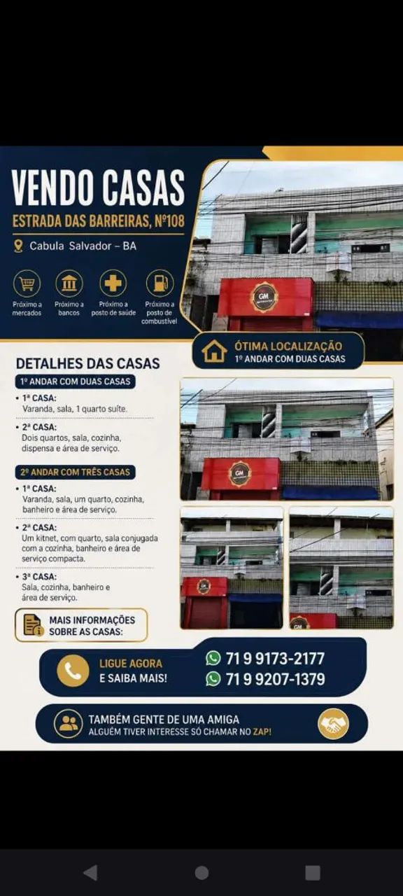 Um prédio com 4 casa e uma kitnet 