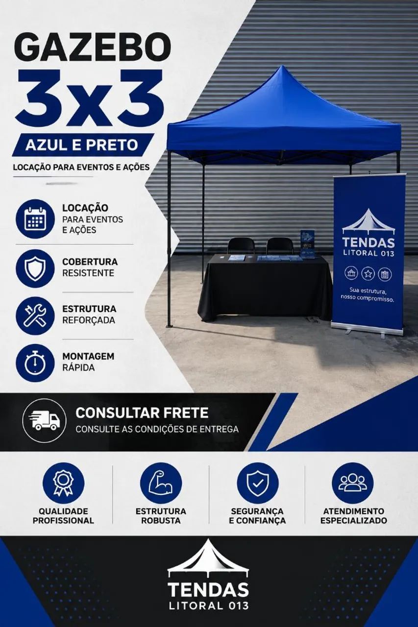 Tenda Gazebo 3x3 para eventos