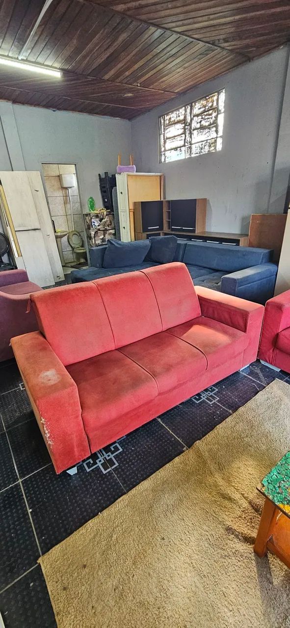 sofa 2 e 3 lugares usados marcas de uso ( ENTREGA GRÁTIS ) - Foto 2