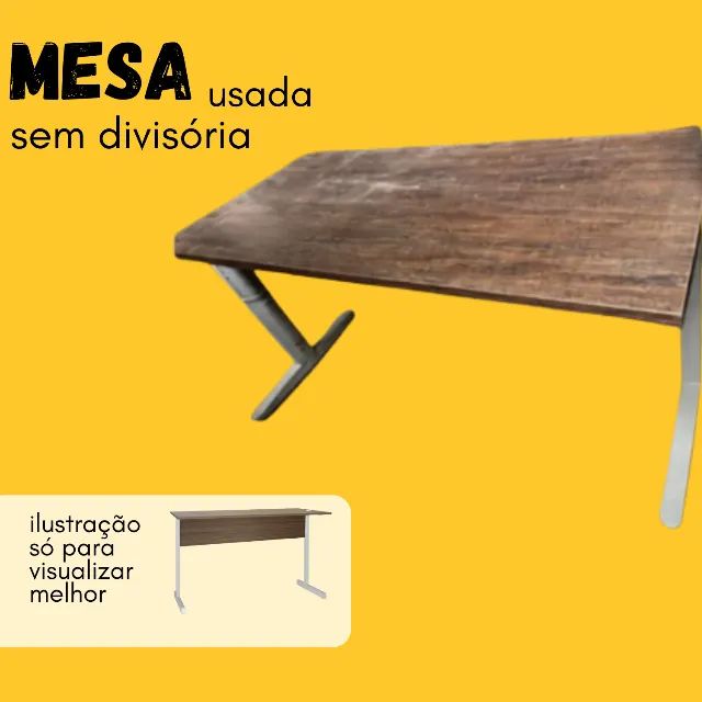 Mesa usada sem divisória
