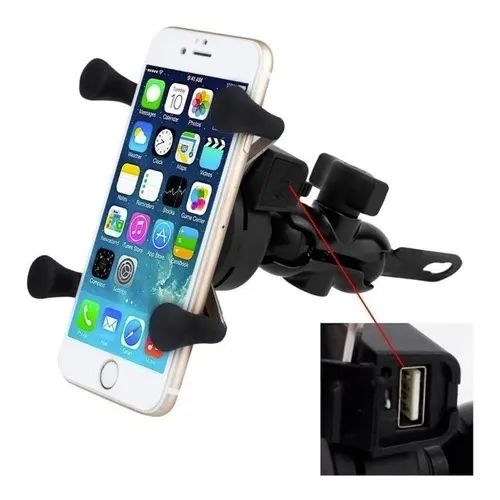 Suporte de Celular para Moto com Entrada para Carregador USB - Foto 3