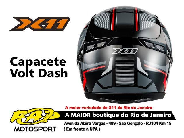 Capacete X11 Moto Volt Dash Preto Vermelho - Foto 2